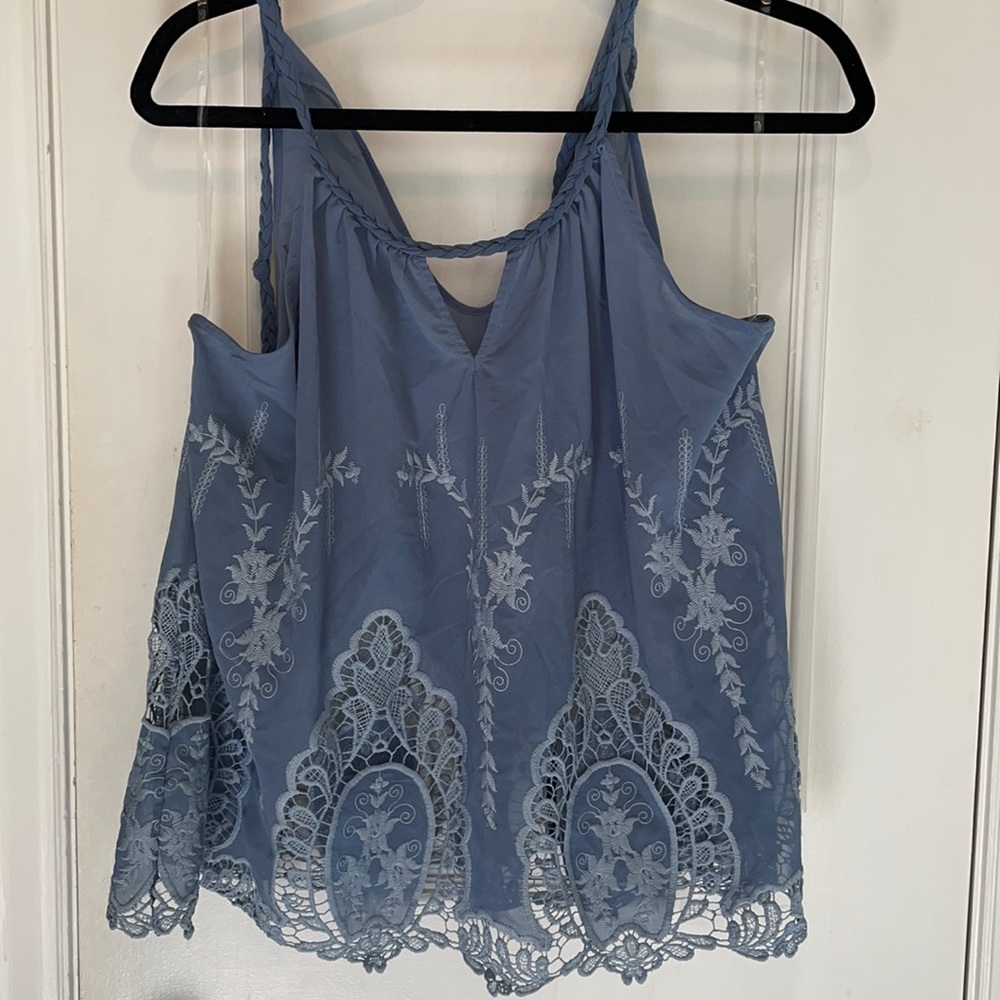 Altar’d State sheer blue lace top